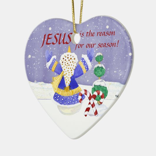 イエスが私たちの季節のオーナメントの理由 セラミックオーナメント (左)