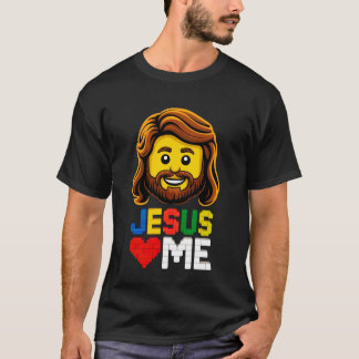 イエスが私を愛してる ビルダー ビルディング ブリック ブロック クリスチャン Tシャツ