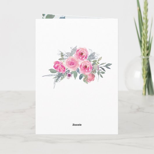 イエスが私を愛するピンクのバラのバレンタインデー シーズンカード (裏面)