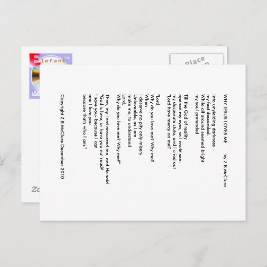 イエスが私を愛する理由 – はがき (正面/裏面)