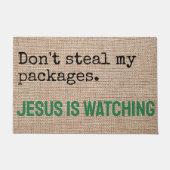 イエスが見ている私の包みを盗むな ドアマット (正面)