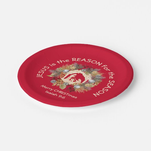 イエスが赤いクリスマスの理由 ペーパープレート (アングル)