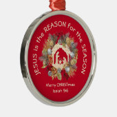 イエスが赤いクリスマスの理由 メタルオーナメント (右)