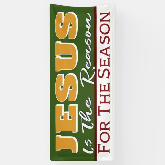 イエスが赤い緑のクリスチャンのクリスマスの理由 横断幕 (縦)