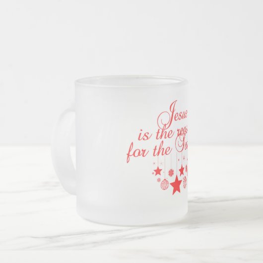 イエスが霜の降りたマグの季節の理由 フロストグラスマグカップ (正面左)