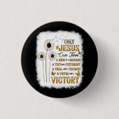 イエスだけがメッセージVictory Daに混乱を回すことができる 缶バッジ (正面)