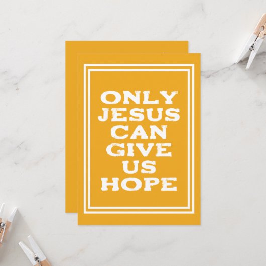 イエスだけが私たち与えに希望のクリスチャンのメッセージV2 カード (正面/裏面インサイチュ)