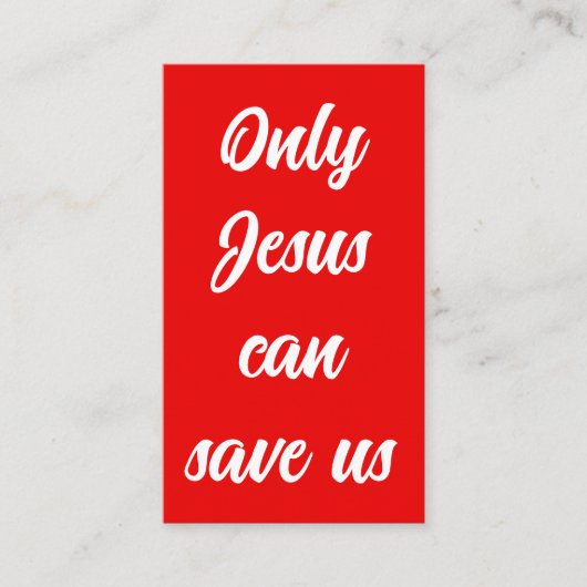 イエスだけが私たち救にゴスペルメッセージの文章を書くことができる 名刺 (正面)