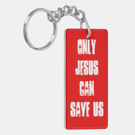 イエスだけが私たち救の福音の届け出のメッセージ キーホルダー (正面左)