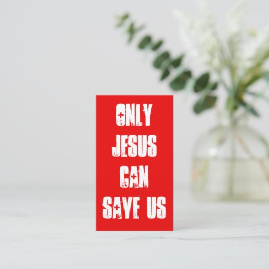 イエスだけが私たち救の福音の届け出のメッセージ 名刺 (スタンド正面)