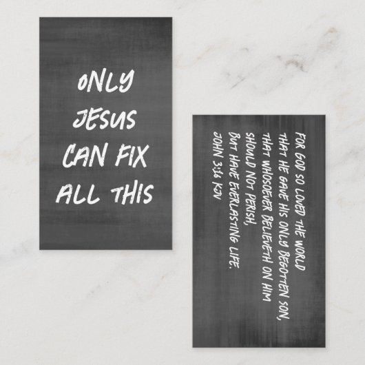 イエスだけが、このキリスト教の黒板を直すことができる 名刺 (正面/裏面)