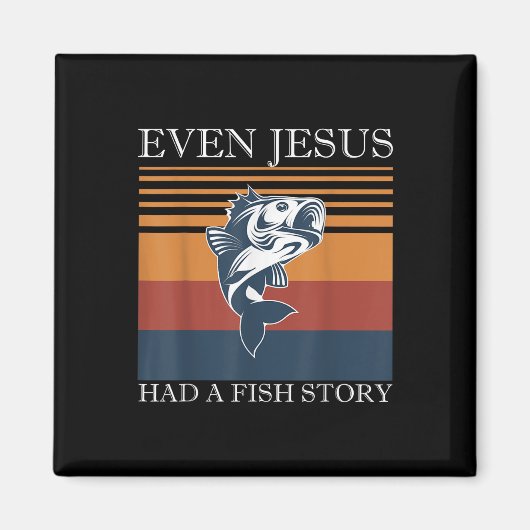 イエスでさえ魚の話をしたおもしろいChristian Angler G マグネット (正面)