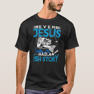 イエスでさえ、クリスチャンの魚話魚釣りを持った Tシャツ