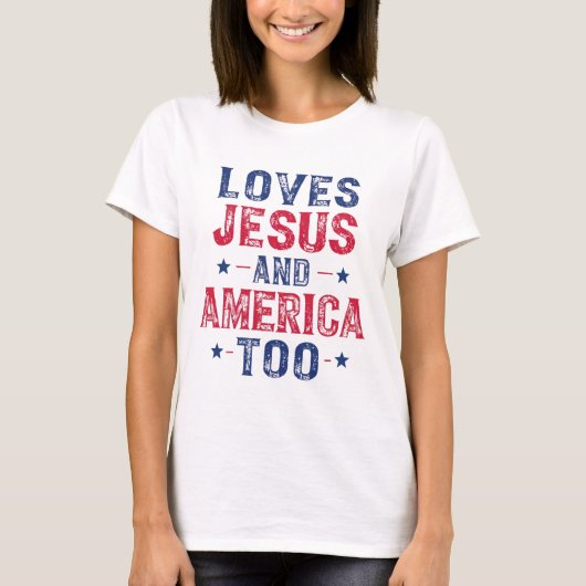 イエスとアメリカも大好き Tシャツ (正面)