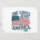 イエスとアメリカも愛している 米国旗 4日 招待状 (正面/裏面)