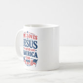 イエスとアメリカを愛する彼女 コーヒーマグカップ (正面左)