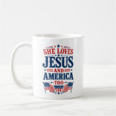 イエスとアメリカを愛する彼女 コーヒーマグカップ (左)