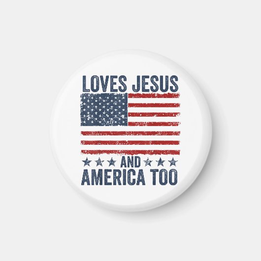 イエスとアメリカを愛する神クリスチャンJの4th マグネット (正面)