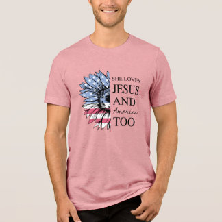 イエスとアメリカを愛する 7月4日 トライブレンドTシャツ