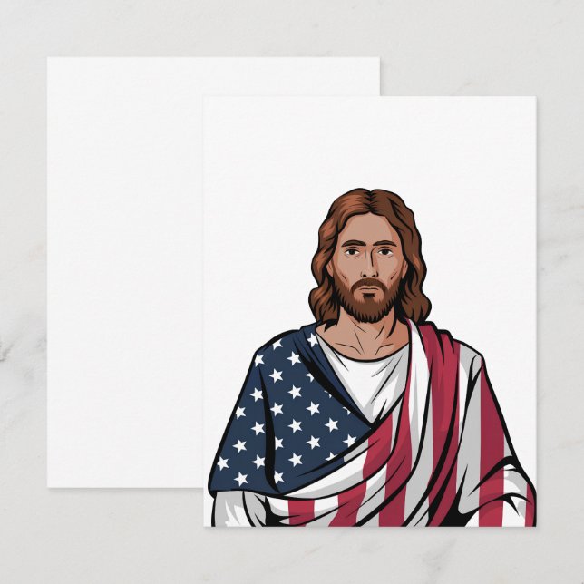 イエスとアメリカ国旗 (正面/裏面)