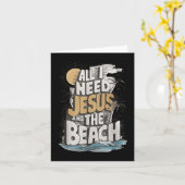 イエスとキリスト教のビーチがおもしろい必要 カード (黄色い花)