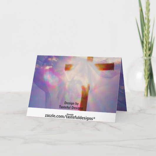 イエスとクロス白熱［赤熱］光を放つイースターカード シーズンカード (裏面)