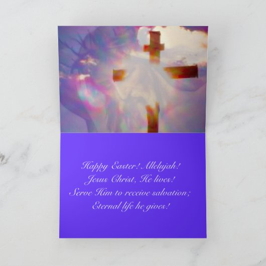 イエスとクロス白熱［赤熱］光を放つイースターカード シーズンカード (内部)