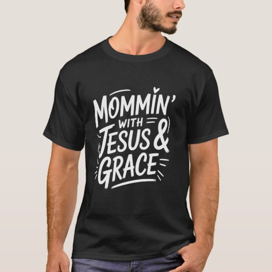 イエスとグレイスと共に過ごす朝のクリスチャン讃美 Tシャツ (正面)