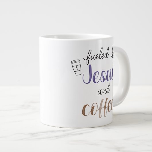 イエスとコーヒーによって煽られる ジャンボコーヒーマグカップ (正面右)