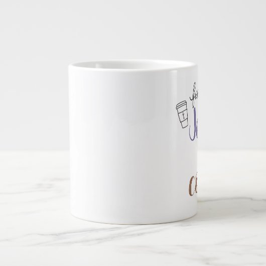 イエスとコーヒーによって煽られる ジャンボコーヒーマグカップ (正面)