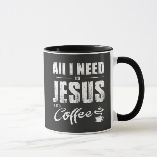 イエスとコーヒーのためのタイポグラフィーデザイン マグカップ (右)