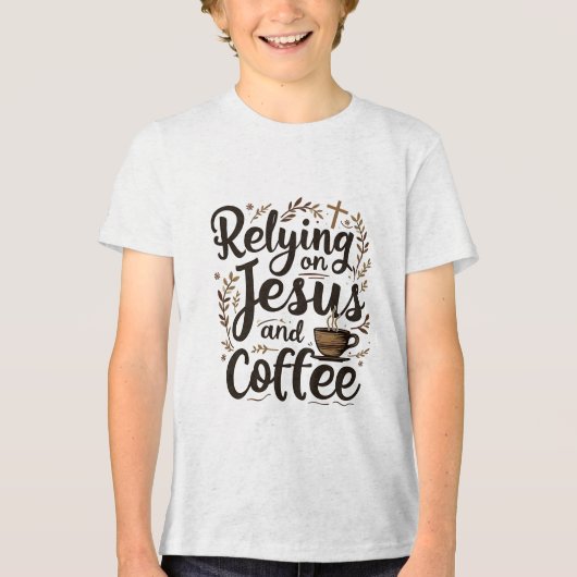 イエスとコーヒーカフェイン愛好家に頼る トライブレンドＴシャツ (正面)