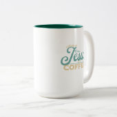 イエスとコーヒークリスチャンのデザインに煽られる ツートーンマグカップ (正面右)