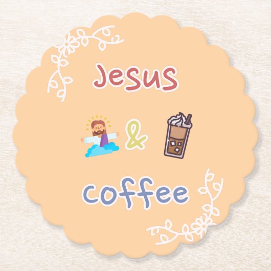 イエスとコーヒー ペーパーコースター (正面)