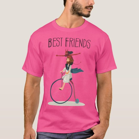 イエスとサタンのバイクユーモア。 Tシャツ (正面)