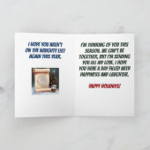 イエスとサンタがクリスマスおもしろいの休日を嫌う カード (内部)