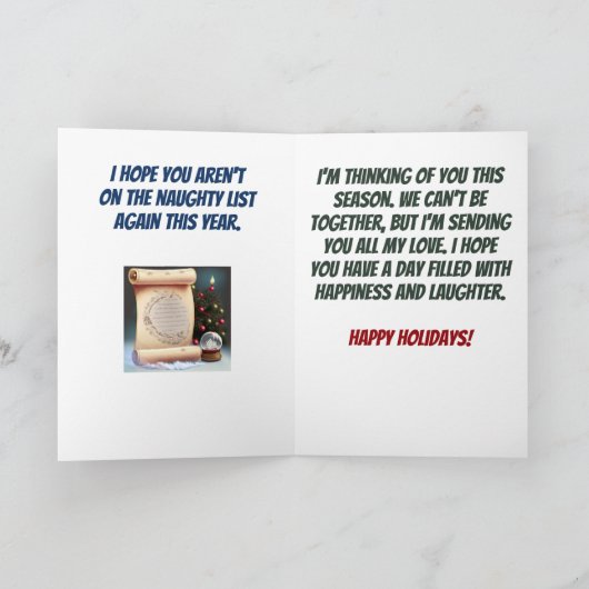 イエスとサンタがクリスマスおもしろいの休日を嫌う カード (内部)