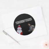 イエスとサンタを見た ラウンドシール (封筒)