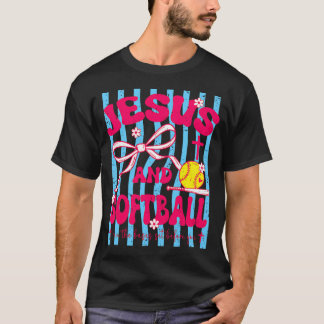 イエスとソフトボールボウ クリスチャンママ 女子 Tシャツ
