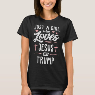 イエスとトランプのクリスマスを愛する女の子20 Tシャツ