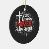 イエスとトランプは決して抜け出さなかった セラミックオーナメント (右)