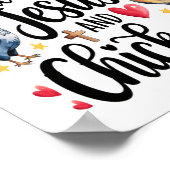 イエスとニワトリの農場を愛する女の子 ポスター (角)