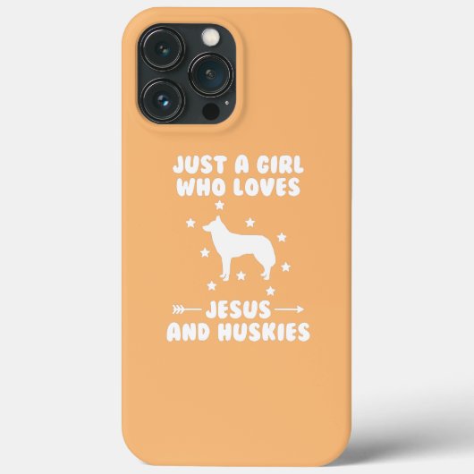 イエスとハスキー犬を愛する女の子 Case-Mate iPhoneケース (裏面)