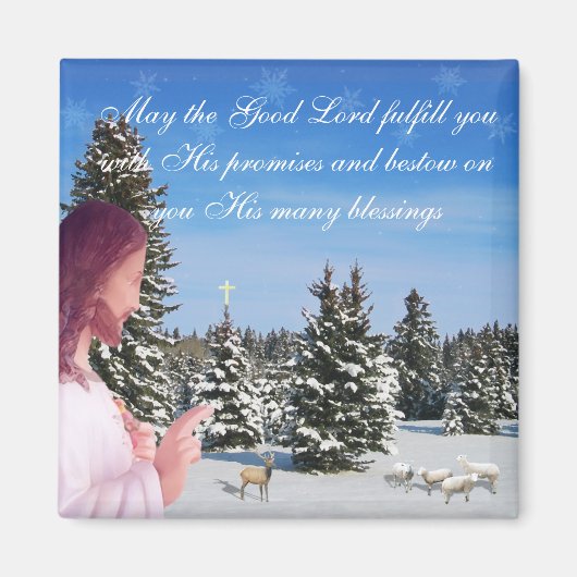 イエスとヒツジ マグネット (正面)