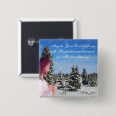 イエスとヒツジ 缶バッジ (正面&裏面)