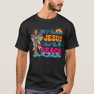 イエスとビーチがあればそれでいい レトロなクリスチャンTシャツ Tシャツ