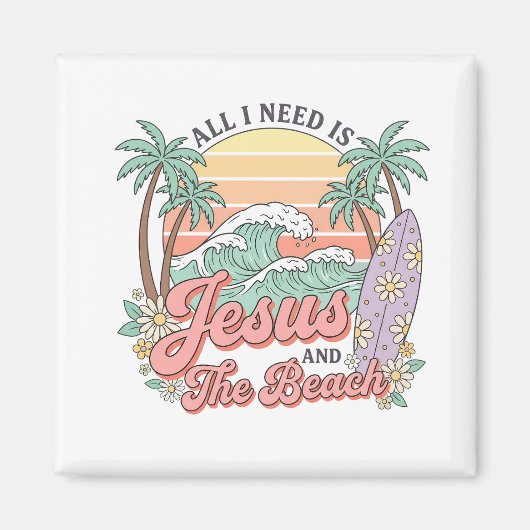 イエスとビーチマグネット マグネット (正面)