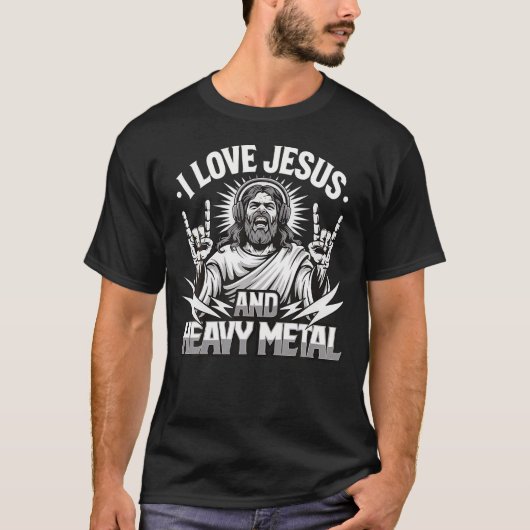 イエスとヘヴィメタルが好き Tシャツ (正面)