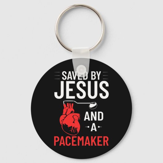 イエスとペースメーカーハート病認識度 キーホルダー (正面)