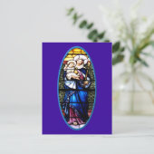 イエスとマリアのステンドグラスの窓 ポストカード (スタンド正面)